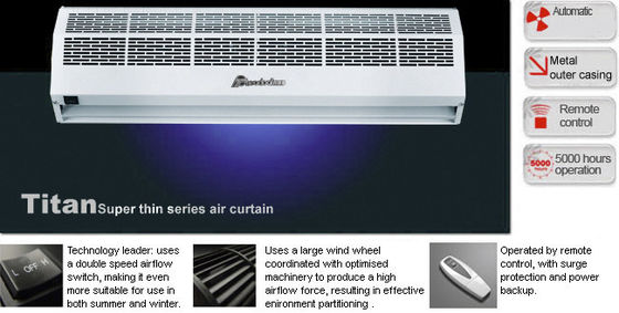 Super Thin Metal Cover Theodoor Air Curtain , Commercial Air Cutter For Door