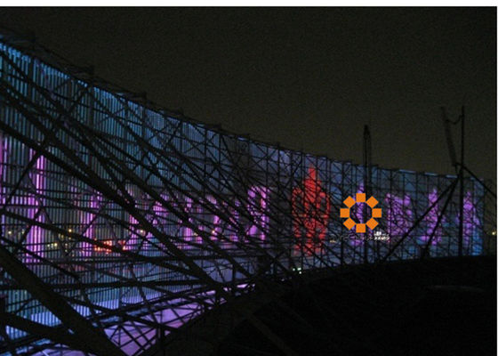 Большие арендные прозрачные знаки дисплея СИД мягко привели цвет экрана P12 занавеса полный